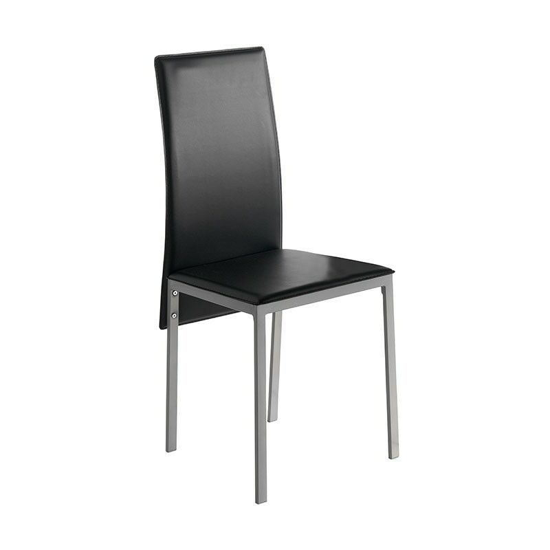 MOMMA HOME Set de 4 Sillas de Comedor Negro - Modelo Melbourne - Material Ecopiel/Metal - Medidas 42 x 51 x 97 cm