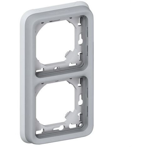 Plaque Double Verticale Legrand Sagane - Réf. 855 01, Gris Plexo, Neuve Sous Blister
