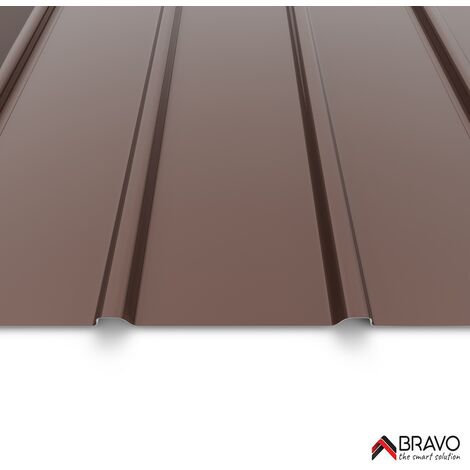 Tôle de couverture H12 Couleur brun chocolat brillant RAL 8017Dimensions Lxl: 2000mm x 906mm  epaisseur 0,4mm