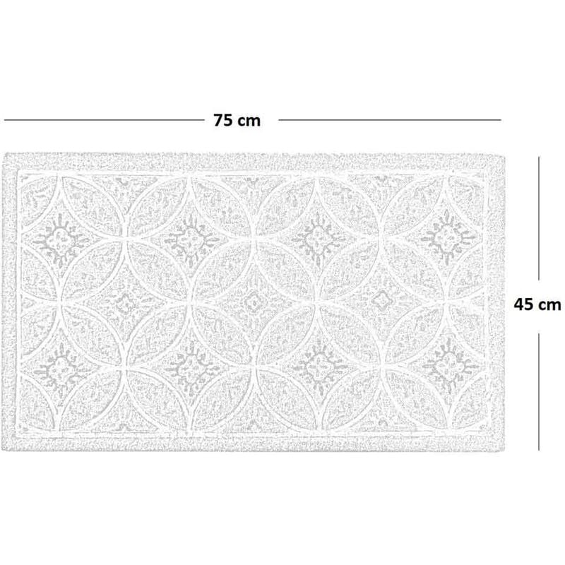 Zerbino classico rettangolare in cocco fantasia cerchi cm 45 x cm 75