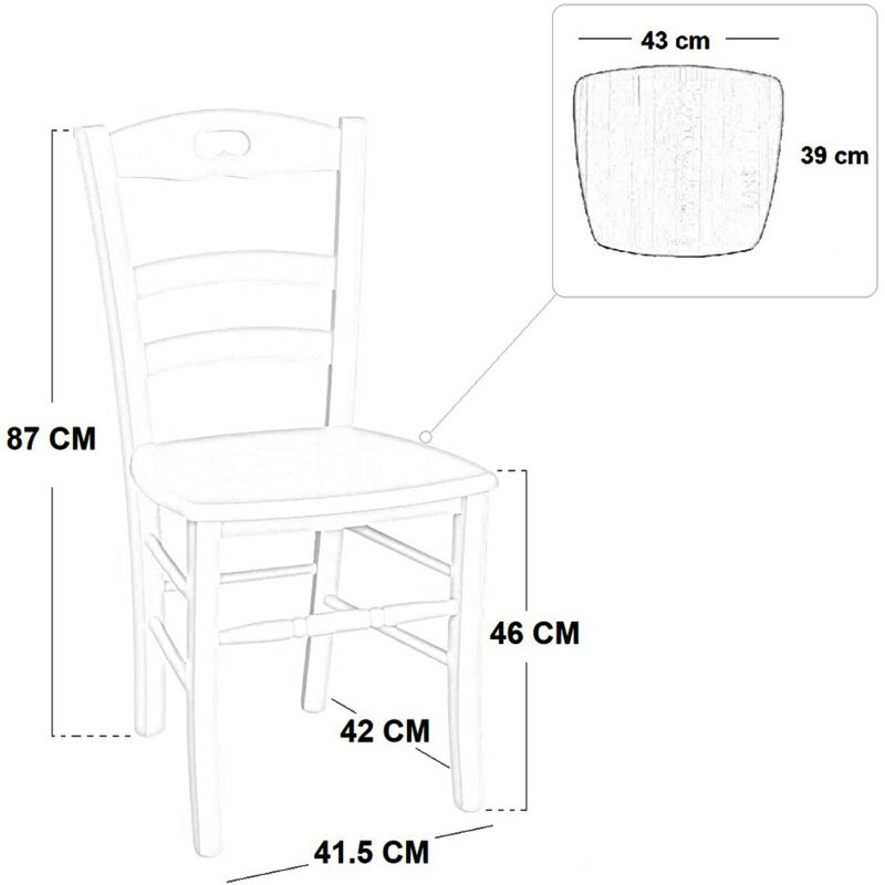 Sedia legno da cucina naturale loris