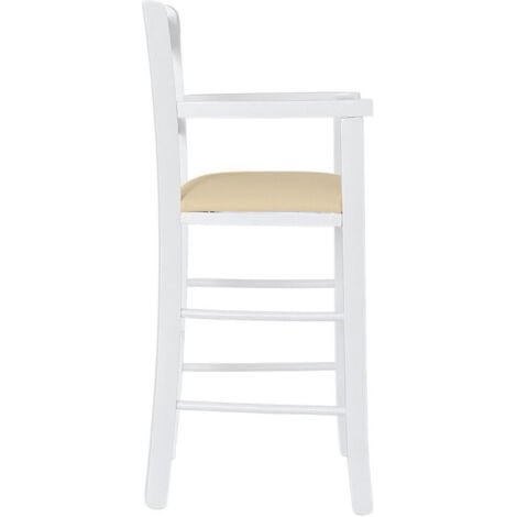 Seggiolone In Legno Bianco Con Seduta Rossa - Per Bambini 2-5 Anni - Foto 2