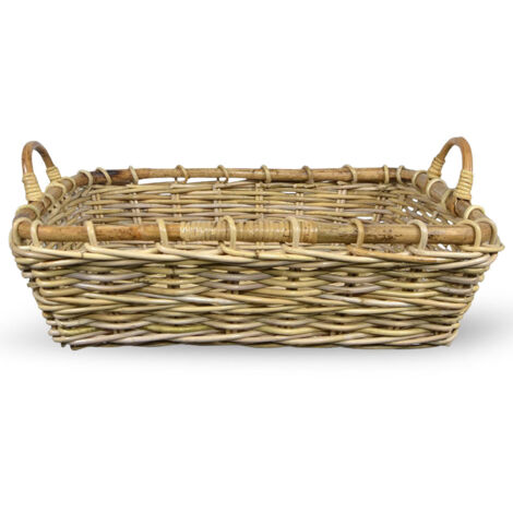 Cestini In Vimini Intrecciati A Mano In Giacinto D'Acqua, Rettangolari Con Manici In Legno, Confezione Da 2 – Perfetti Per Asciugamani, Frutta E Verdura - 2