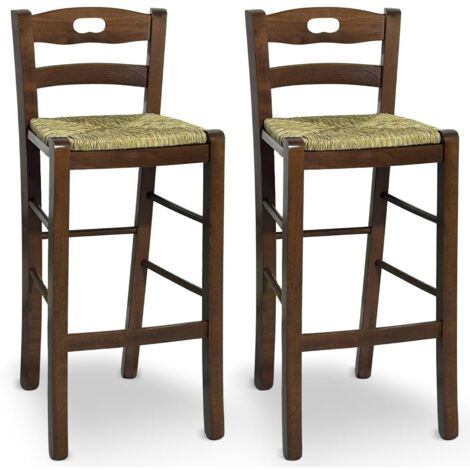 Set Di 2 Sedie Da Bar Homeiju – Sgabelli A Sella Con Poggiapiedi, Altezza 50 Cm, Stile Industriale, Colore Marrone Rustico E Nero