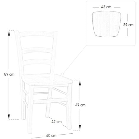 Sedia da sala da pranzo venezia con seduta in legno massello noce scuro