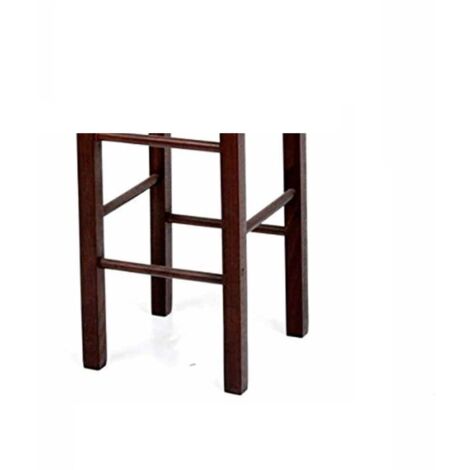 Giaquinto Sgabello Snack Rinforzato Paglia Noce Cm 31x37x87,5 - 8
