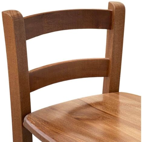 Sgabello con schienale h 67cm da terra alla seduta  noce scuro seduta in legno
