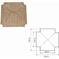 Seduta di ricambio 40 x 40 cm in paglia palustre per sedia rustica taverna