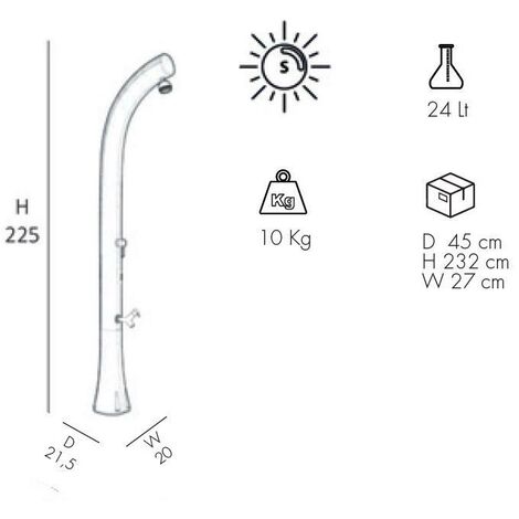 DOCCIA SOLARE JOLLY PLUS 24 LITRI TOP LINE CON MISCELATORE E LAVAPIEDI -  ORO SATINATO