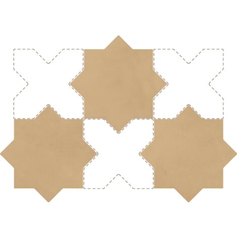 Carrelage sol / mur forme étoile 16,8x16,8 cm KASBAH STAR FAWN (vendu par boite de 0,50m2)
