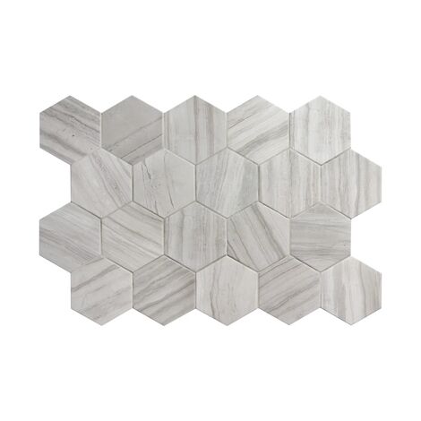 Carrelage sol / mur hexagonal aspect marbre 11,6x10,1 cm - LITHOS GREY  (vendu par boite de 0,50m2)