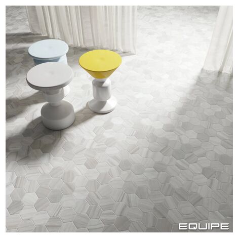 Carrelage sol / mur hexagonal aspect marbre 11,6x10,1 cm - LITHOS GREY  (vendu par boite de 0,50m2)