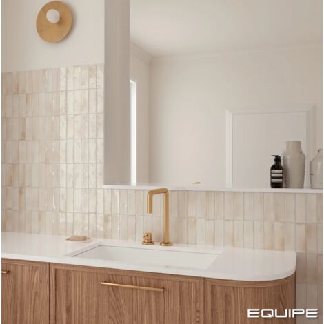 Carrelage sol / mur effet zellige bejmat marocain 5X15 cm crème beige brillant 5X15 cm COCO CANVAS WALL (vendu par boite de 0,50m2)