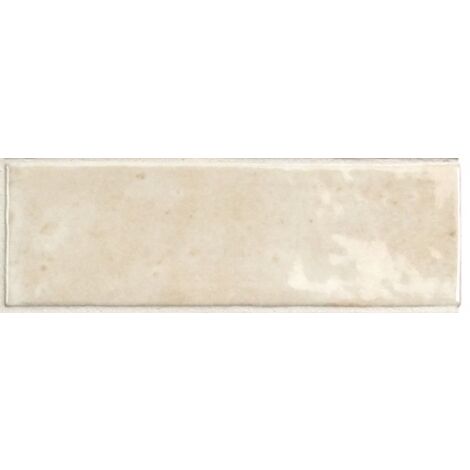 Carrelage sol / mur effet zellige bejmat marocain 5X15 cm crème beige brillant 5X15 cm COCO CANVAS WALL (vendu par boite de 0,50m2)