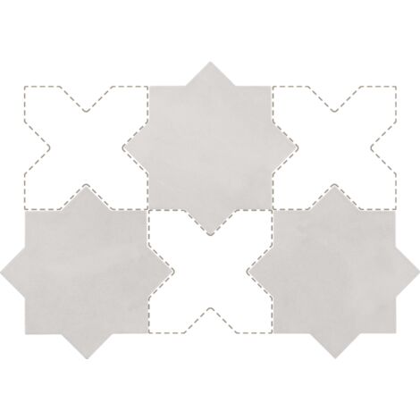 Carrelage sol / mur forme étoile 16,8x16,8 cm KASBAH STAR SMOKE (vendu par boite de 0,50m2) (1/5)