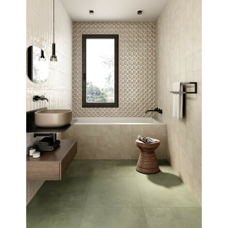 Carrelage sol / mur effet ciment 20x20 cm  TERRACRETA Argilla (vendu par boite de 1.20m2)
