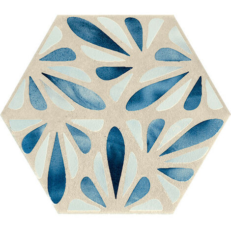 Eiffel Art Construction – Carrelage hexagonal effet ciment 25x21,6 cm – Grès cérame R10A mate – Finition légère brillance – Pour sols et murs intérieurs