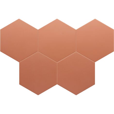 Carrelage sol / mur hexagonal uni terracotta 17,5x20 cm COIMBRA WARM SIENA 30637 (vendu par boite de 0,71m2)