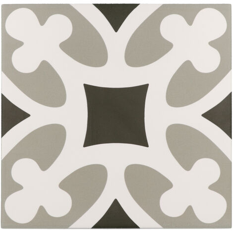 Carrelage sol / mur effet ciment à motif 20x20 cm RIVOLI - PLAZA GRIS(vendu par boite de 1m2)