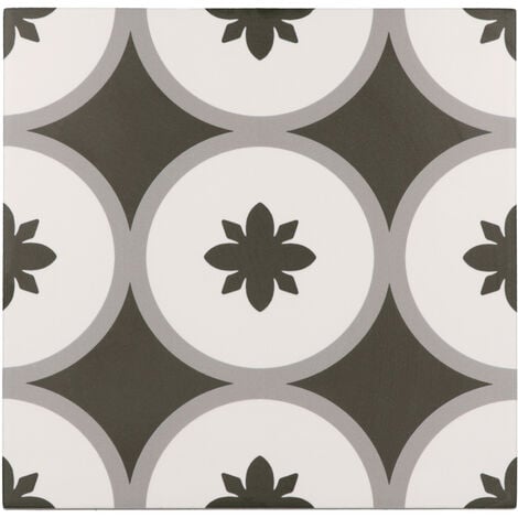 Carrelage sol / mur effet ciment à motif 20x20 cm RIVOLI - VENECIA GRIS(vendu par boite de 1m2)
