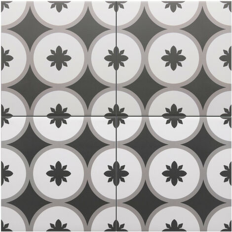 Carrelage sol / mur effet ciment à motif 20x20 cm RIVOLI - VENECIA GRIS(vendu par boite de 1m2)