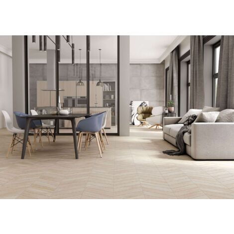 Carrelage sol / mur effet bois design chevron  60x120 cm ARTWOOD CHEVRON BONE (vendu par boite de 1.44m2)