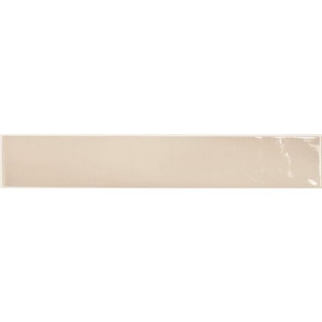 Carrelage mur effet zellige beige 6,5x40 cm  MANACOR BEIGE ARGILE  (vendu par boite de 1m2)