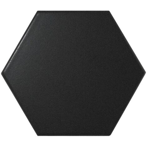 Carrelage mur hexagonal uni noir mate 12,4x10,7 cm SCALE HEXAGONE BLACK MATT  (vendu par boite de 0,61m2) (1/2)