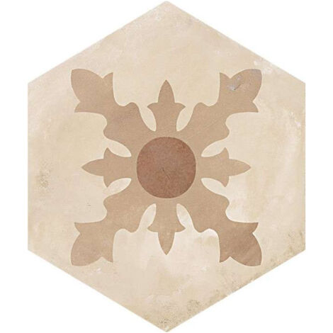 Carrelage sol / mur hexagonal effet ciment 25 x 21.6 cm TERRA CARDINALE HEXAGONAL BEIGE (vendu par boite de 1,17m2)
