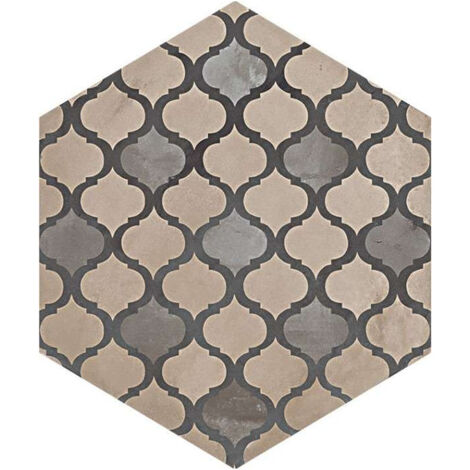 Carrelage sol / mur hexagonal effet ciment 25 x 21.6 cm TERRA COLONIALE HEXAGONAL (vendu par boite de 1,17m2)