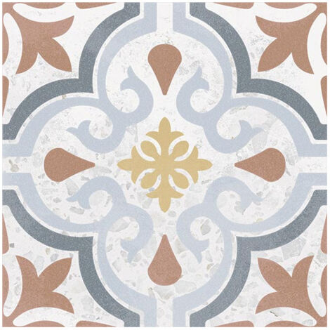 Eiffel Art Construction – Carrelage sol effet terrazzo coloré 20x20 cm – Grès cérame épaisseur 8 mm – Finition mate pour murs et sols intérieurs