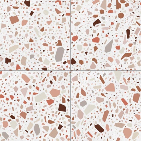Carrelage sol / mur terrazzo multicouleur 18,6x18,6 cm CONFETTI BIANCO COTTO (vendu par boite de 0,45m2)