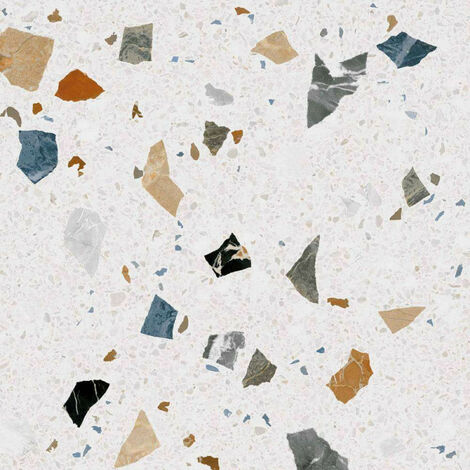 Eiffel Art Construction – Carrelage sol effet terrazzo coloré 60x60 cm – Grès cérame mat – Épaisseur 10 mm – Pour intérieur – Boîte de 1,44 m²