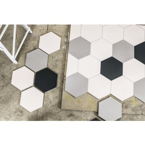 Carrelage sol / mur hexagonal gris mate 26,23 cm ALCHIMIA GRIGIO