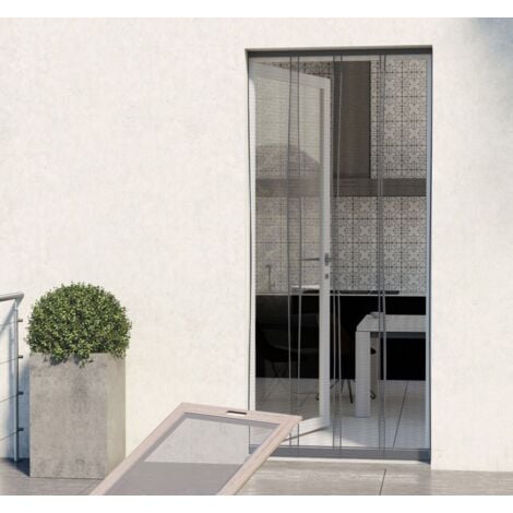 Moustiquaire rideau porte Passages Intensifs - L 130 x H 230 cm Gris
