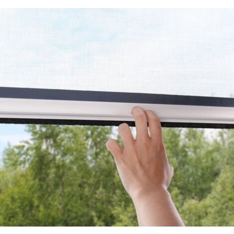 Store Moustiquaire Recoupable PVC Blanc- L 130 x H 160 cm