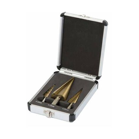 Foret étagés en titanium par 3 avec valisette - de 4 à 32 mm