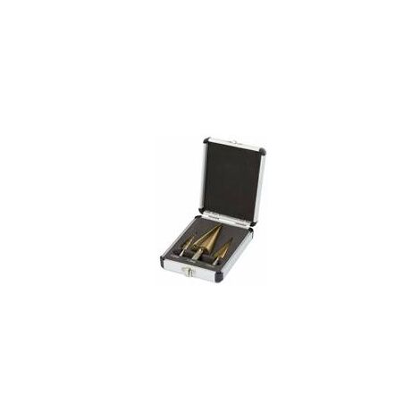 Foret étagés en titanium par 3 avec valisette - de 4 à 32 mm
