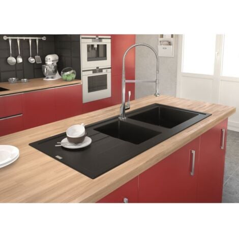 CAREA - Évier à encastrer ARCOS 2 cuves taupe