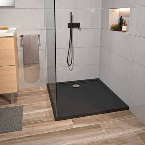 CAREA - Receveur CAPRI finition satinée 90x90 - Noir (1/4)