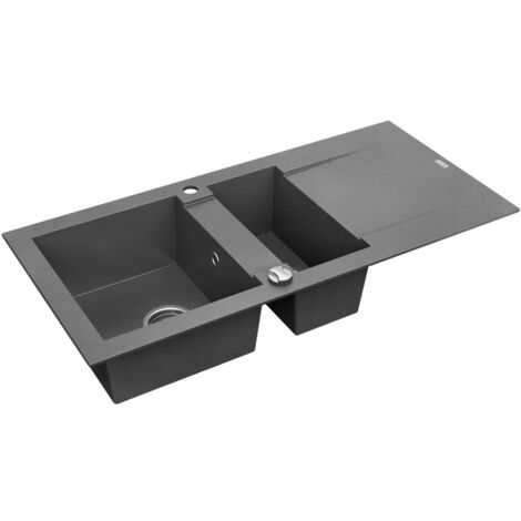 CAREA - Évier Granit BALSA 1,5 bac Gris béton