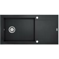 Carea Cuisine & Bain – Évier en granit 1 bac réversible 98x50 cm – Résistant aux chocs et aux rayures – Facile à entretenir – Système de vidage automatique