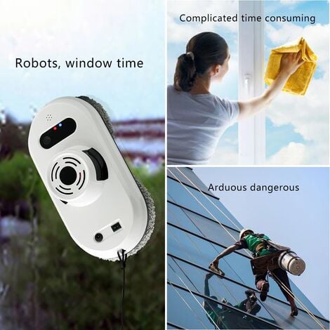 Robot Aspirateur Lave-Vitre Télécommande Anti-chute Électrique Robot  Nettoyeur De Vitres