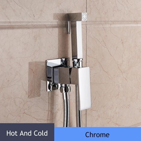 Ensemble douchette Hygiénique pour WC avec mitigeur eau froide et chaude