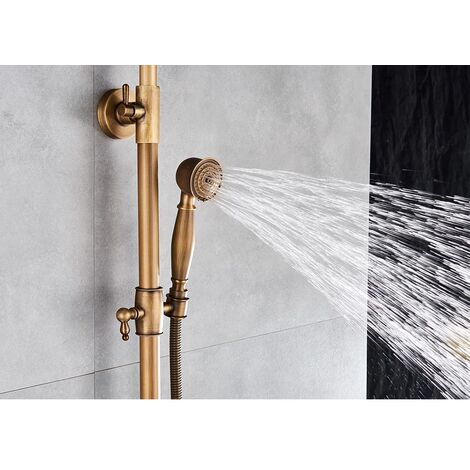 Robinets de baignoire 8 pouces en laiton or salle de bain douche mitigeur  mural barre coulissante robinet de tuyau de douche