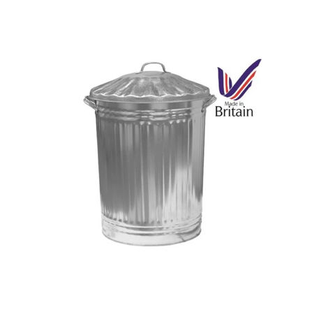 90L METAL BIN GALVANISED WASTE BIN RUBBISH BIN FOOD BIN