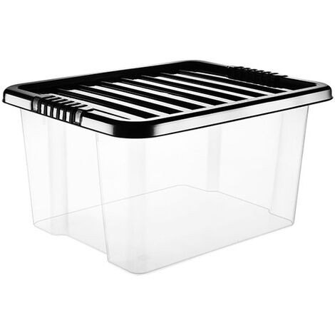 Plastic Container with Clip On Lid 35L