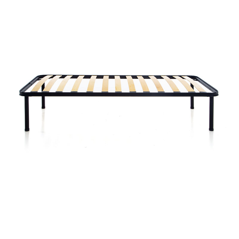Europrimo Rete a doghe Singola 110x200 cm Struttura in Ferro con doghe in Legno Ortopedica Piedi 25 cm smontabili Inclusi 