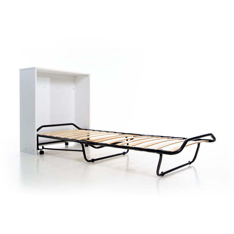 DolciSogni - Mobile Letto con Rete e Materasso Colore Bianco, Letto A Scomparsa  Singolo 80x190, Legno Bianco, Letto Pieghevole Estraibile - 100% Made in  Italy