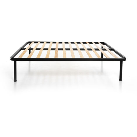 DolciSogni - Rete Ortopedica a Doghe per Letto Matrimoniale 140x190 cm con Barra Centrale di Rinforzo, Piedi da 30 cm, Altezza 35 cm, Alta Resistenza, Massima Stabilità e Sostegno - 100% Made in Italy